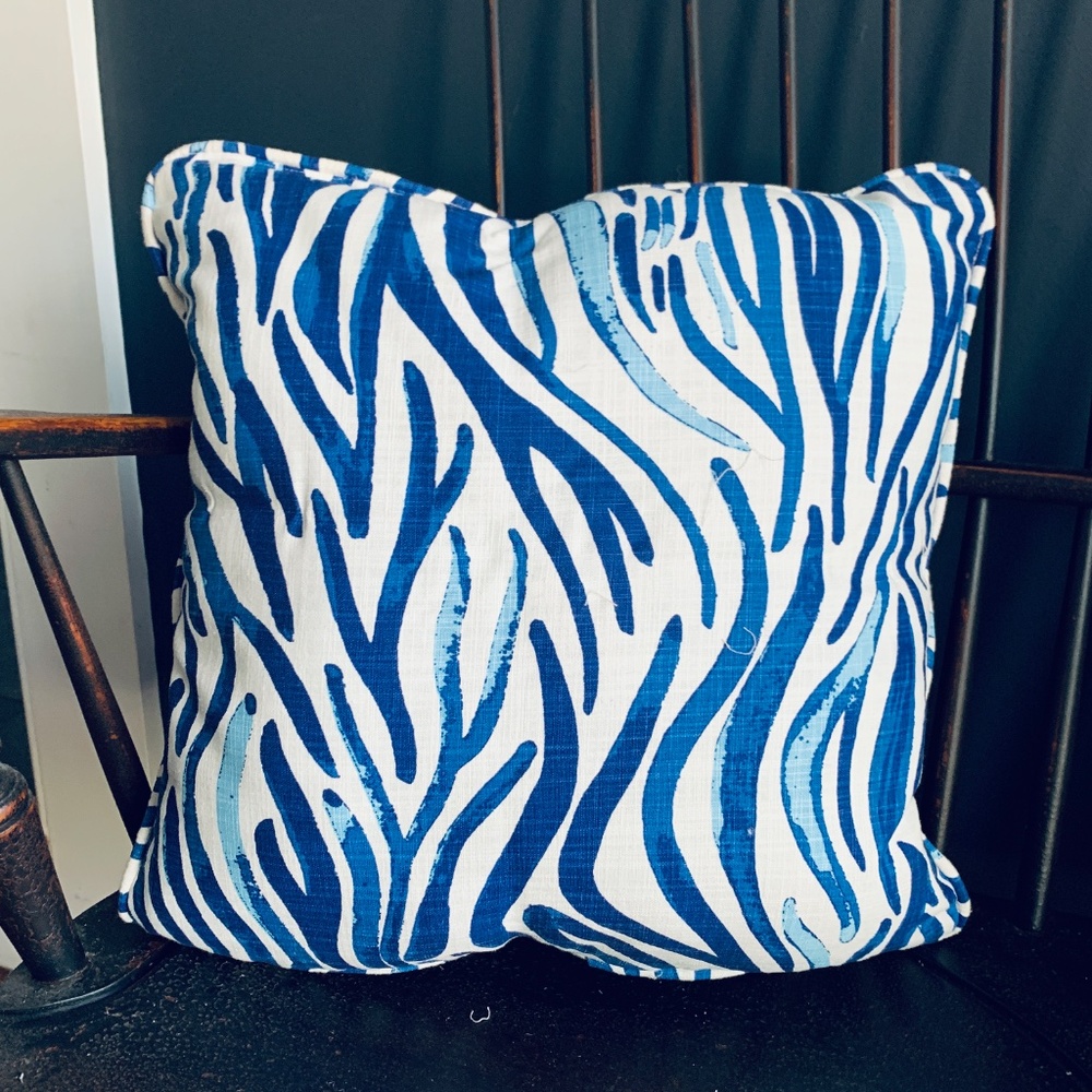 One (1) Handmade 16" Cotton Pillow with High Quality Upholstery Fabric